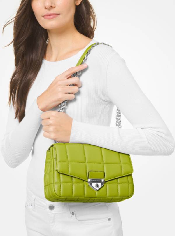 Damske Taška Cez Rameno Michael Kors SoHo Large Quilted Leather Svetlo Zelene - Kabelky Michael Kors Outlet | DZQYT-1342